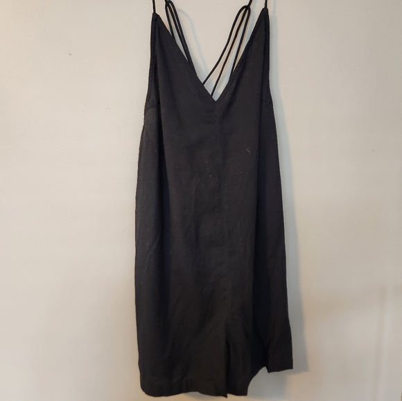 NWT Topshop Black Strappy Back Linen Romper - Picture 4 of 8